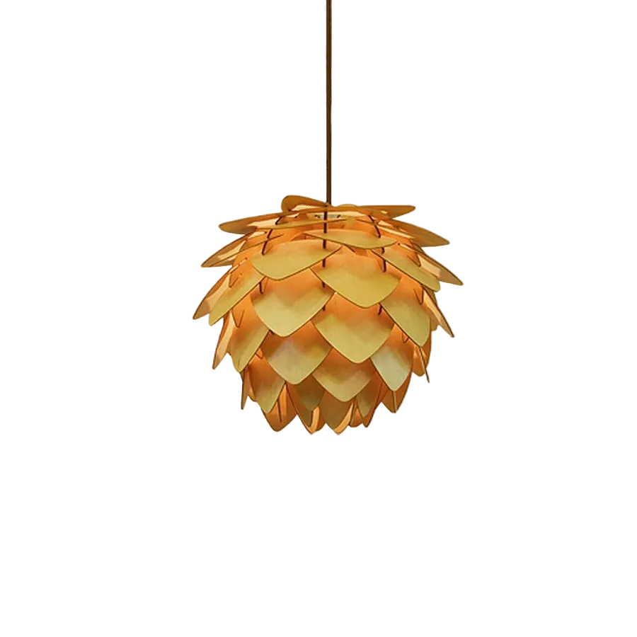 Houten Hanglamp met Dennenappel Design