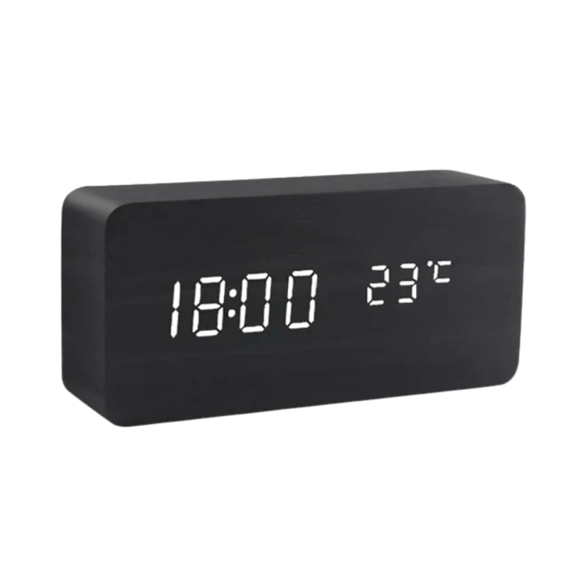 Houten Klok Spraakgestuurd Minimalistisch Design voor Woonkamer en Slaapkamer 11