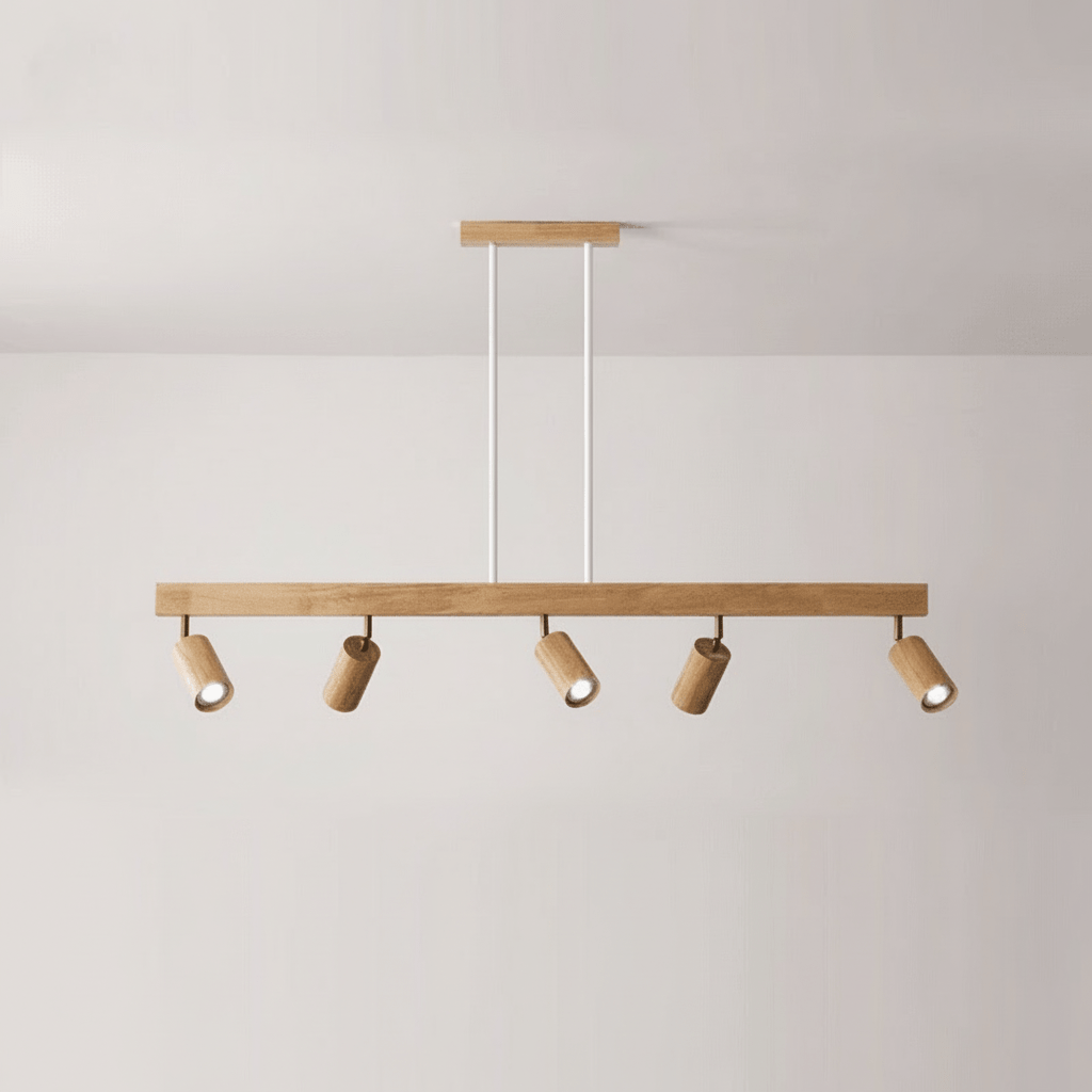 Houten LED Plafondlamp Minimalistisch Verstelbaar 9