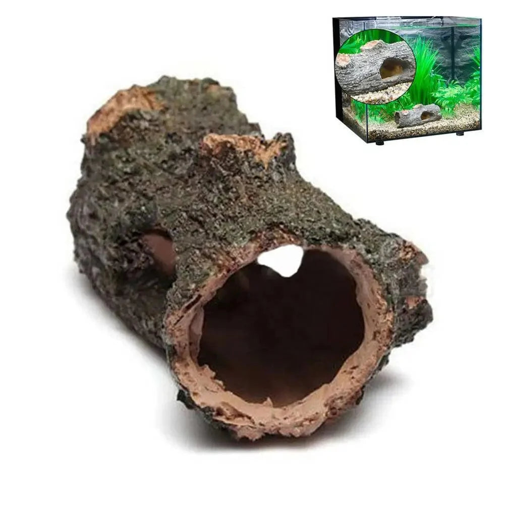 Houten Tunnel Ornament voor Vissen en Garnalen in Aquarium 4