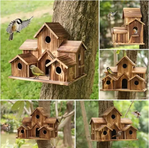 Houten Vogelhuisje voor Buiten met Ruim Ontwerp 0