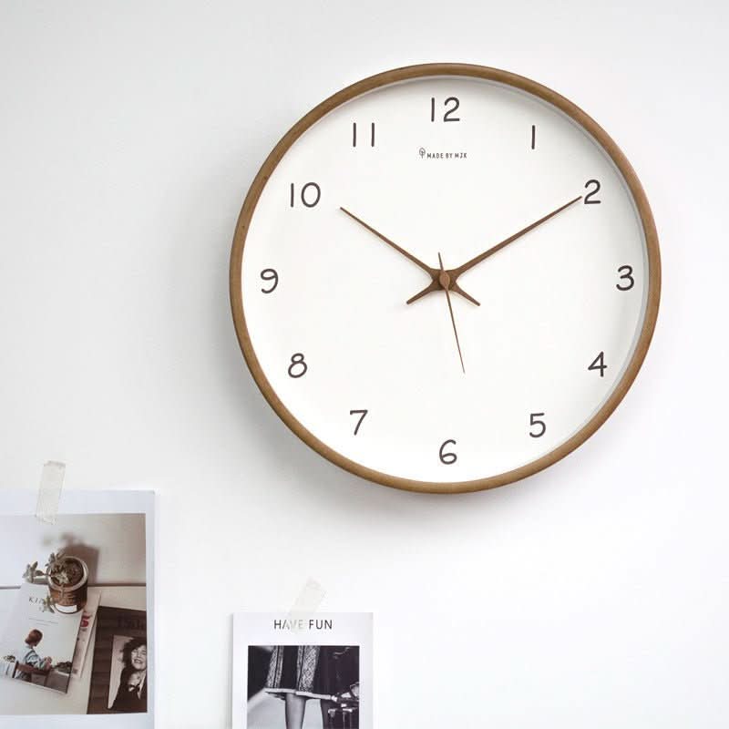 Houten Wandklok Met Stille Beweging 0