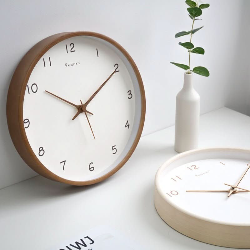 Houten Wandklok Met Stille Beweging 2