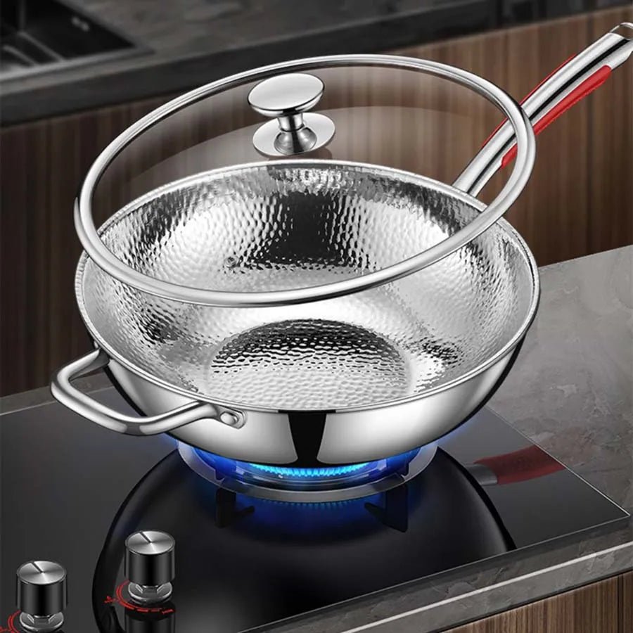 Inductie Wokpan met Ronde Bodem voor Perfecte Warmteverdeling 1