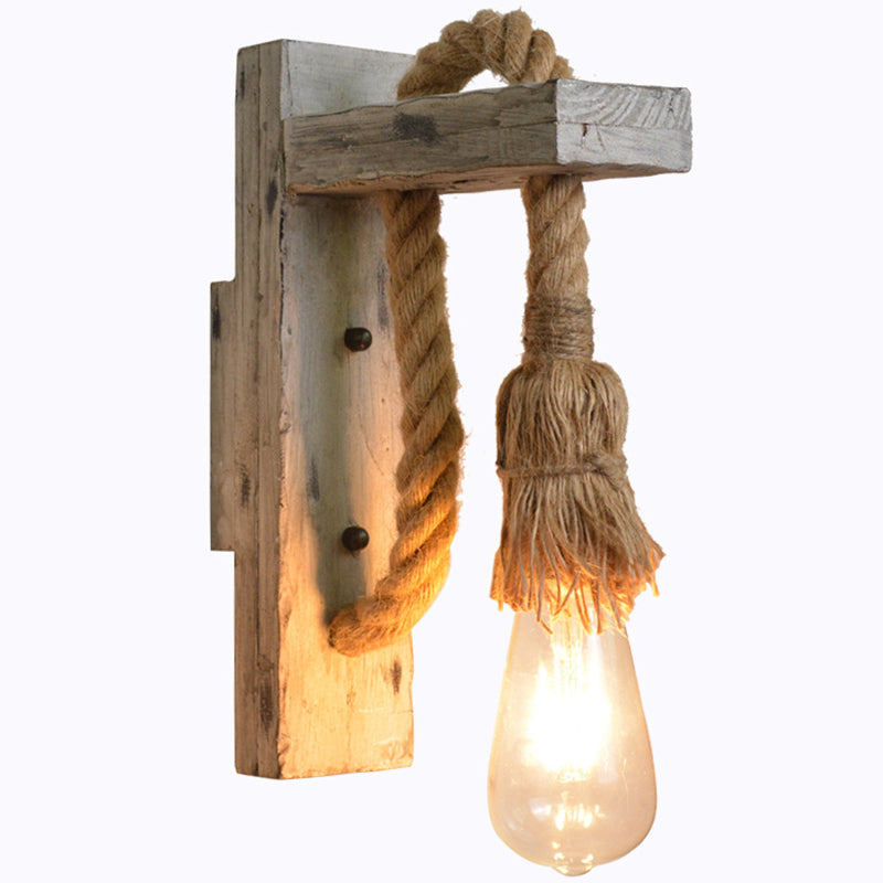 Industriële Wandlamp Houten L-arm voor Binnengebruik 0