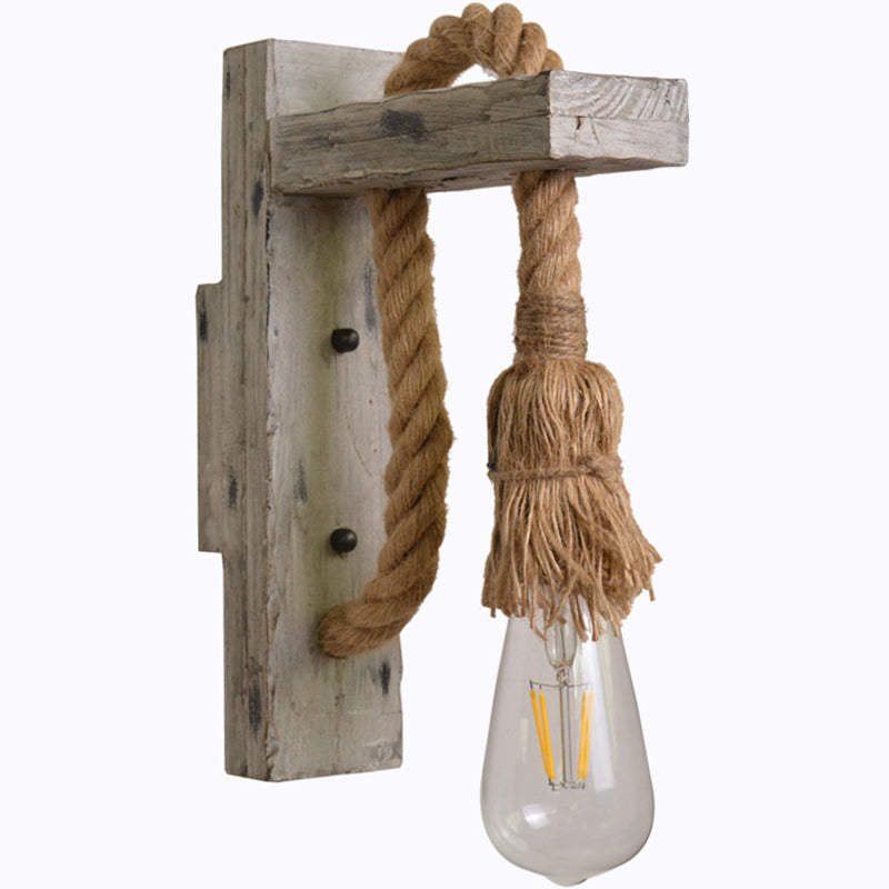Industriële Wandlamp Houten L-arm voor Binnengebruik 2
