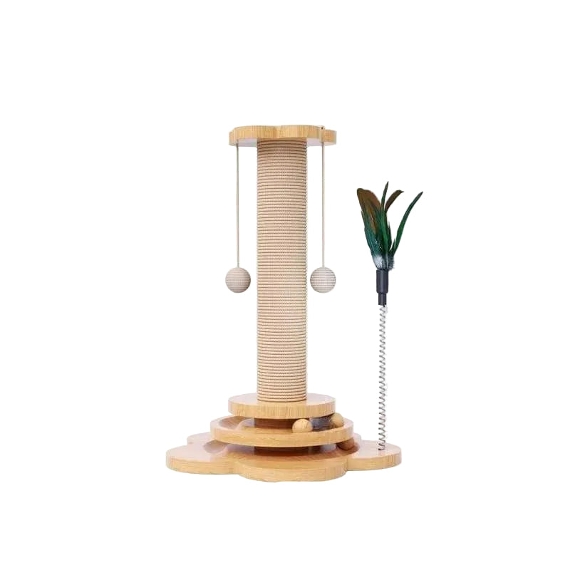 Interactief Kattenspeelgoed Draaitafel met Houten Basis voor Katten Speeltjes 0