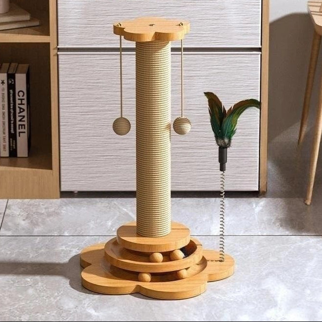 Interactief Kattenspeelgoed Draaitafel met Houten Basis voor Katten Speeltjes 1