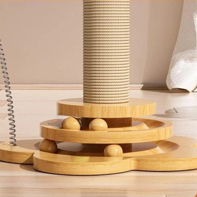 Interactief Kattenspeelgoed Draaitafel met Houten Basis voor Katten Speeltjes 2
