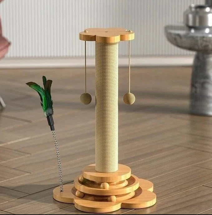 Interactief Kattenspeelgoed Draaitafel met Houten Basis voor Katten Speeltjes 3