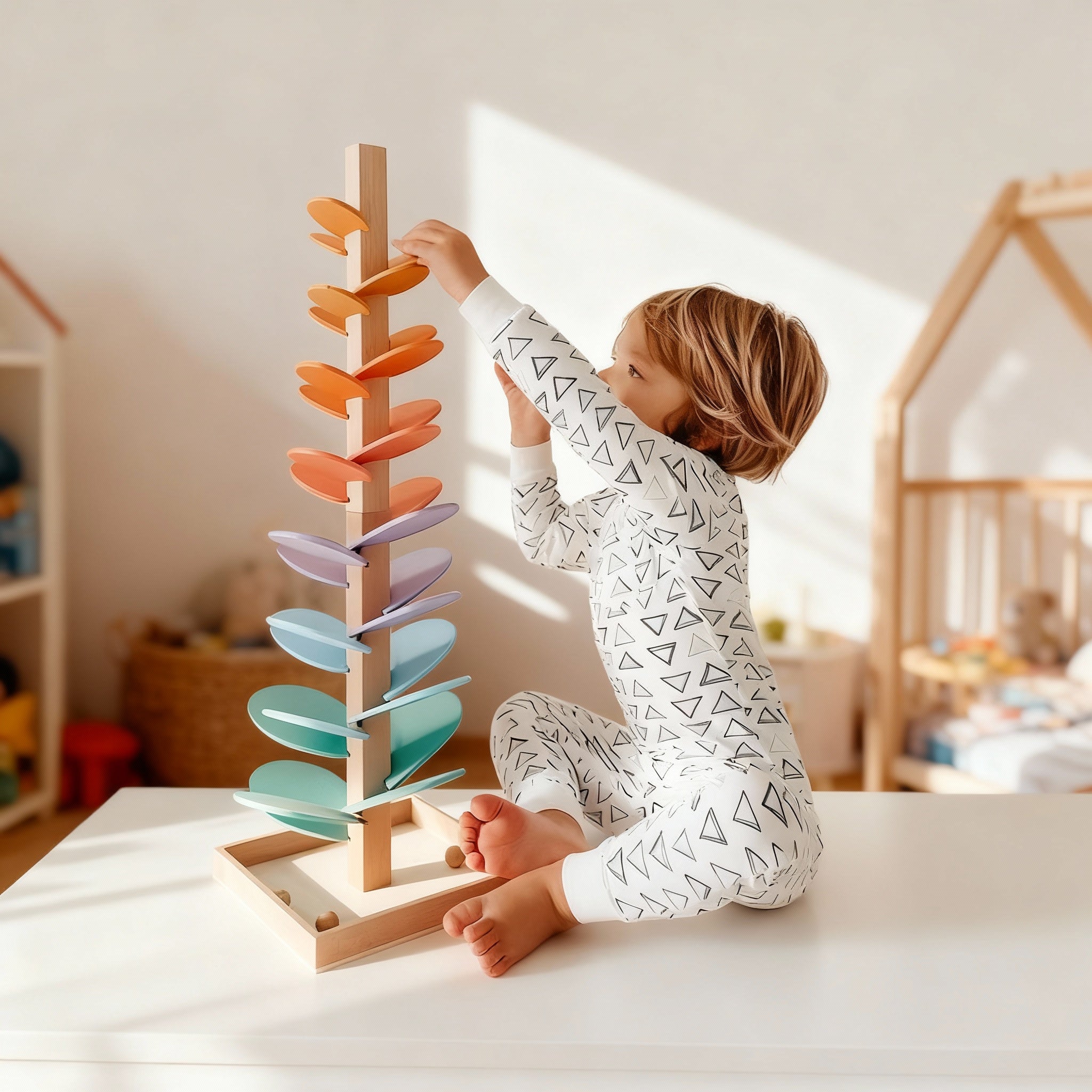 Interactieve Toren Speelgoed voor Kinderen met Geluiden en Kleuren - Houten Montessori Speelgoed 1 Jaar 0