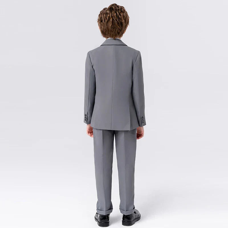 Jongens 4-delige Smoking Set Stijlvol met Blazer, Broek en Vlinderdas 5