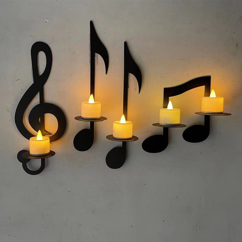 Kandelaar met Muzieknoten voor Sfeervolle Interieur Decoratie 1