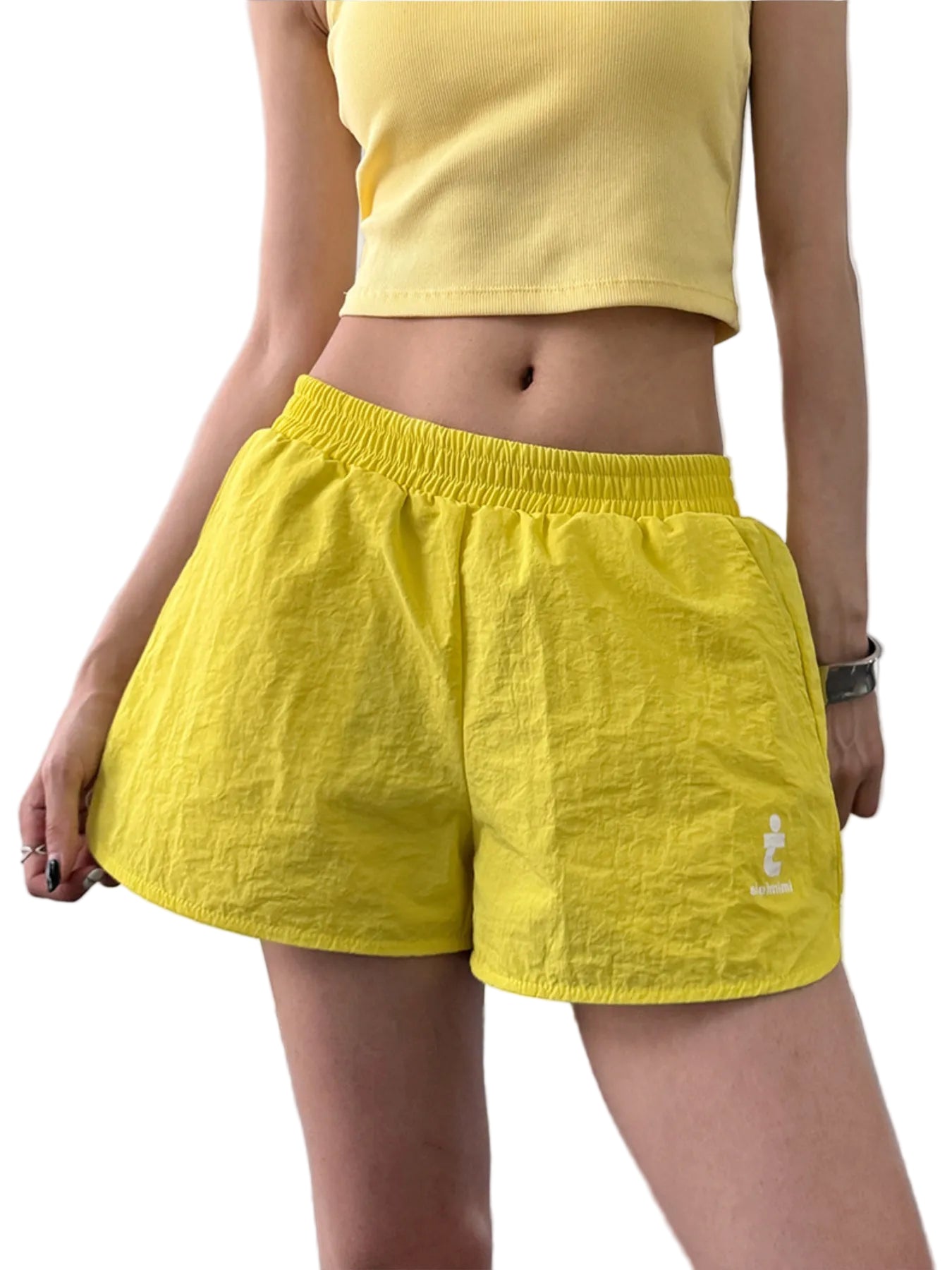 Katoenen Linnen Shorts met Elastische Taille 0