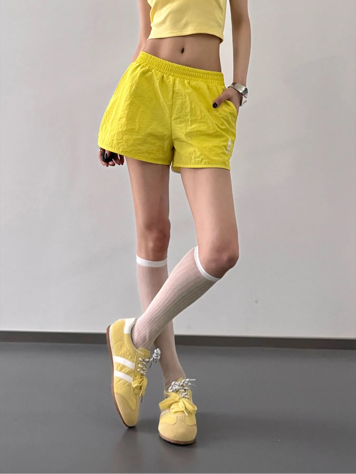 Katoenen Linnen Shorts met Elastische Taille 4