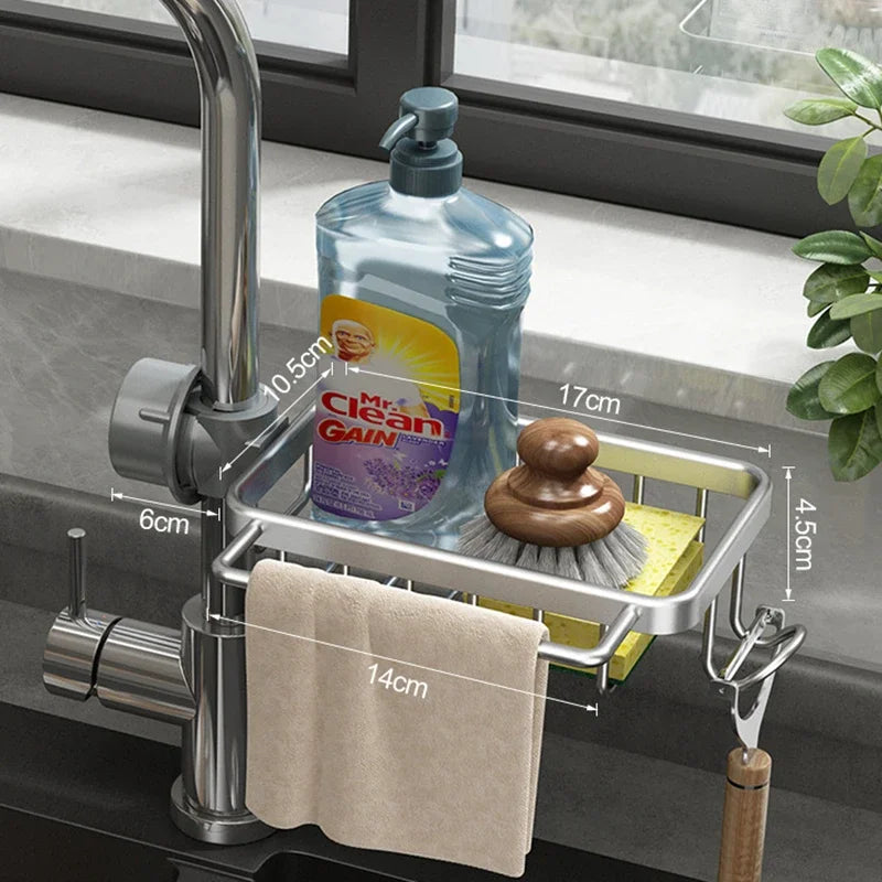 Keukenaccessoire Aluminium Afvoerrek voor Spons en Zeep 8