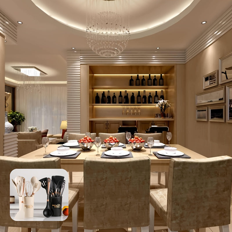 Keukengerei Set met Siliconen en Houten Handgrepen 4