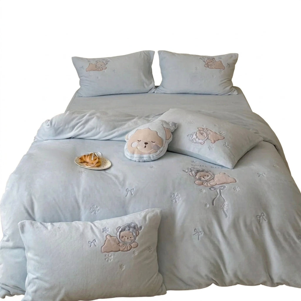 Kinder Dekbedovertrekset Geborduurd Fleece 0