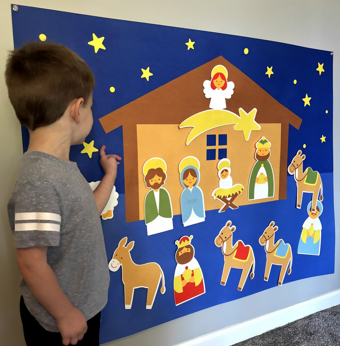 Kinder Kerststal Vilten Decoratie voor Gezelligheid 0