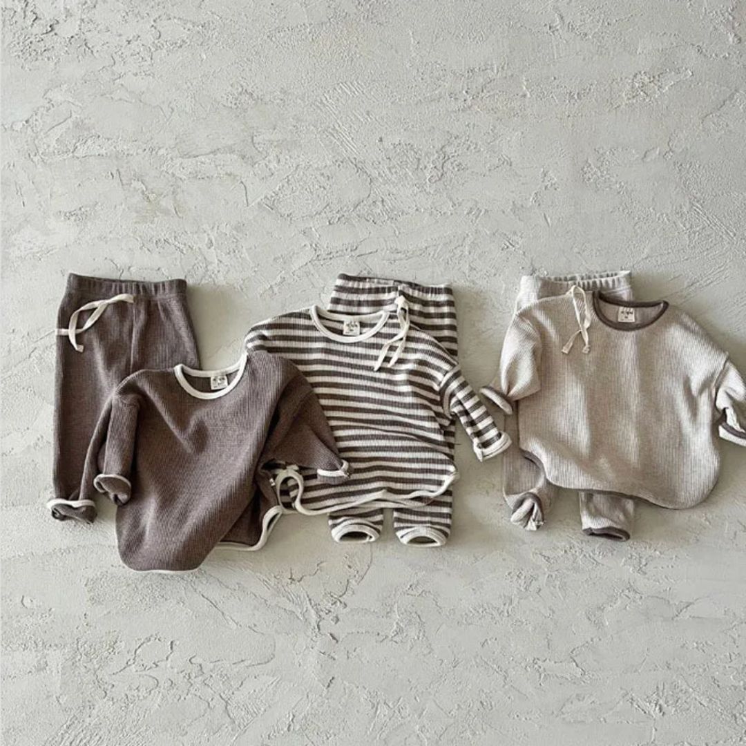 Kinder Set Casual Wafelstof Ademend 2