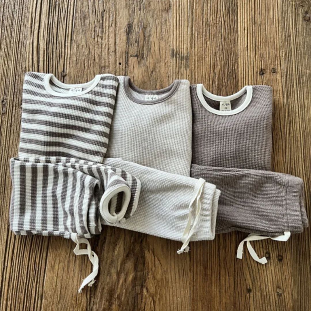 Kinder Set Casual Wafelstof Ademend 3