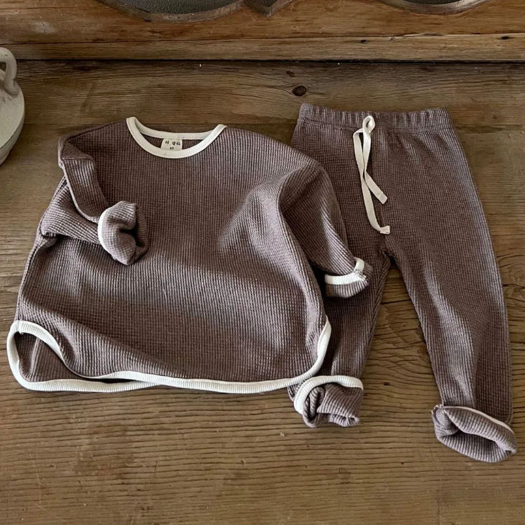 Kinder Set Casual Wafelstof Ademend 5