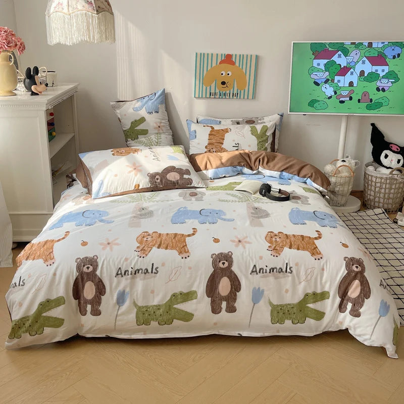 Kinderbeddengoedset Gestreept met Kattenmotief 6
