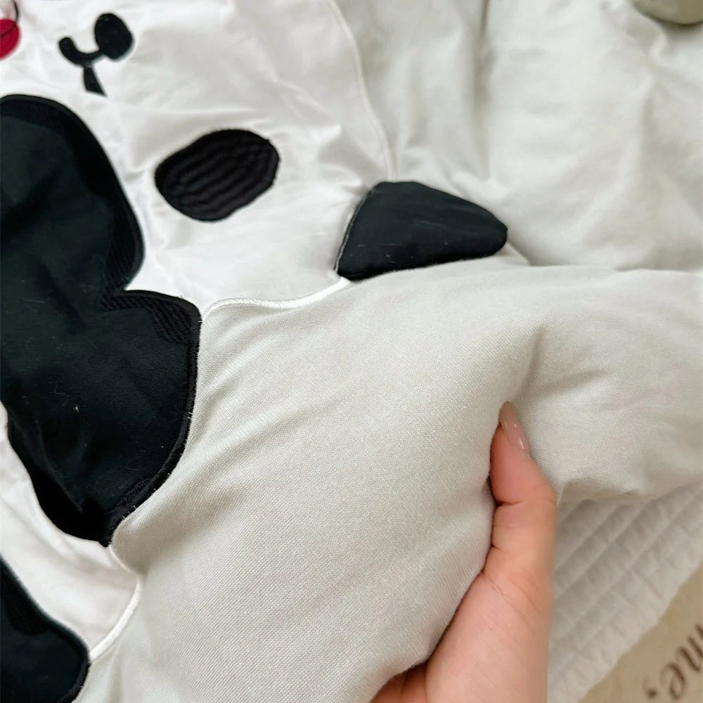 Kinderbeddengoedset met leeuwenapplicatie en zachte katoenmix 3