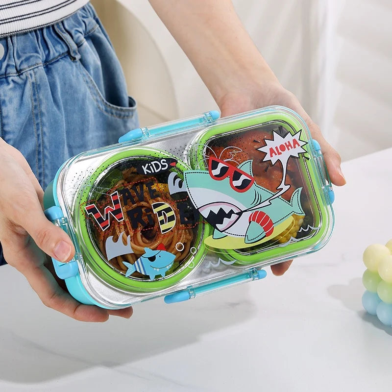 Kinderen Bento Lunchbox Met Haaienmotief Speels Ontwerp 1