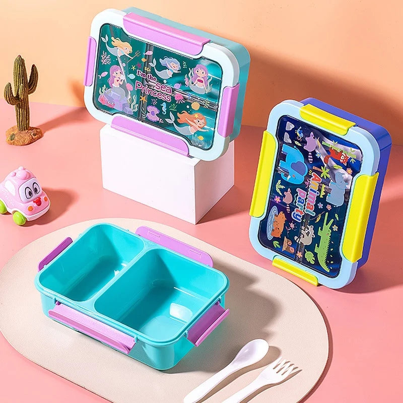 Kinderen Bento Lunchbox Met Meerdere Vakken Thema Ontwerp 2