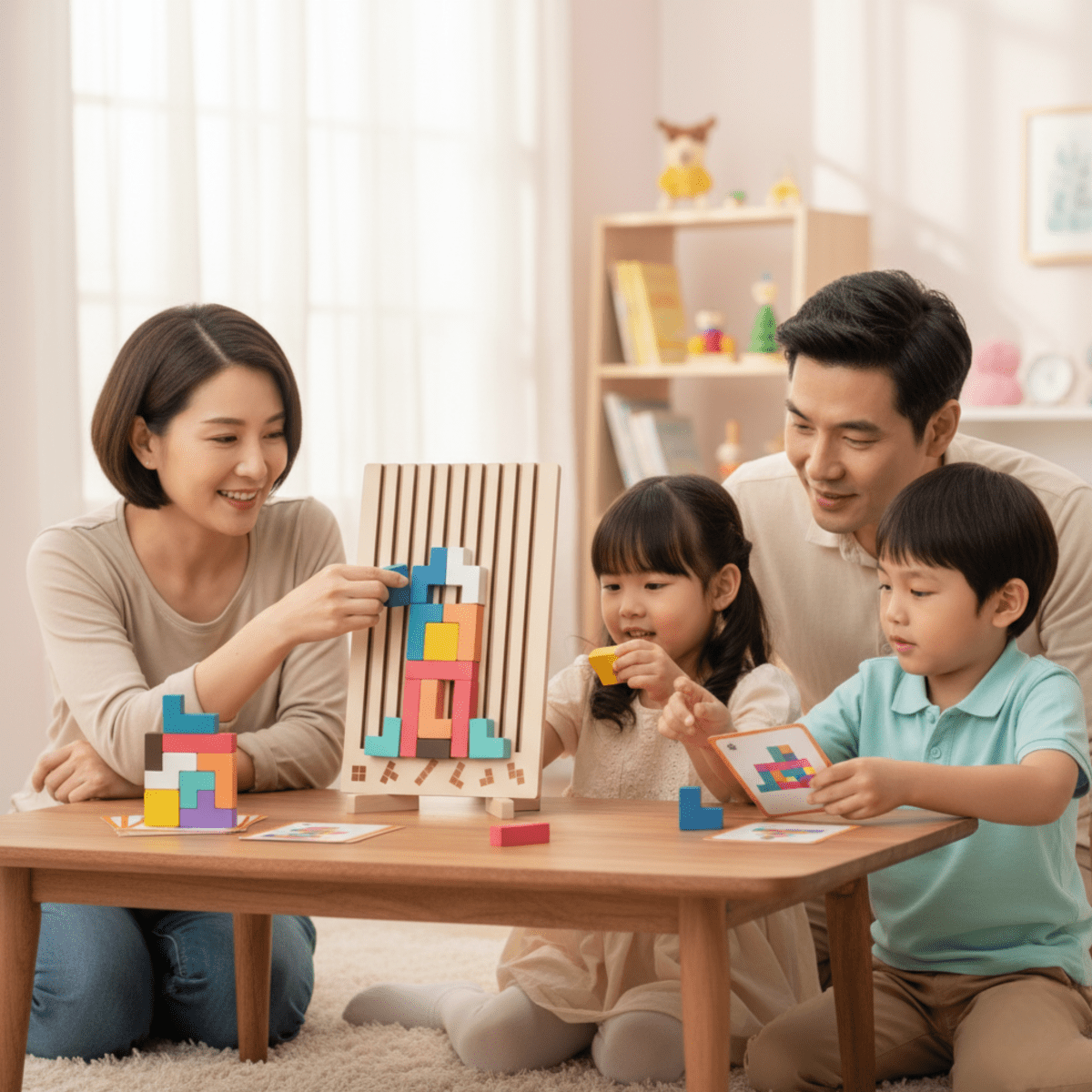 Kinderen Houten Tetris Spel Montessori Ontwikkeling Speelgoed 1