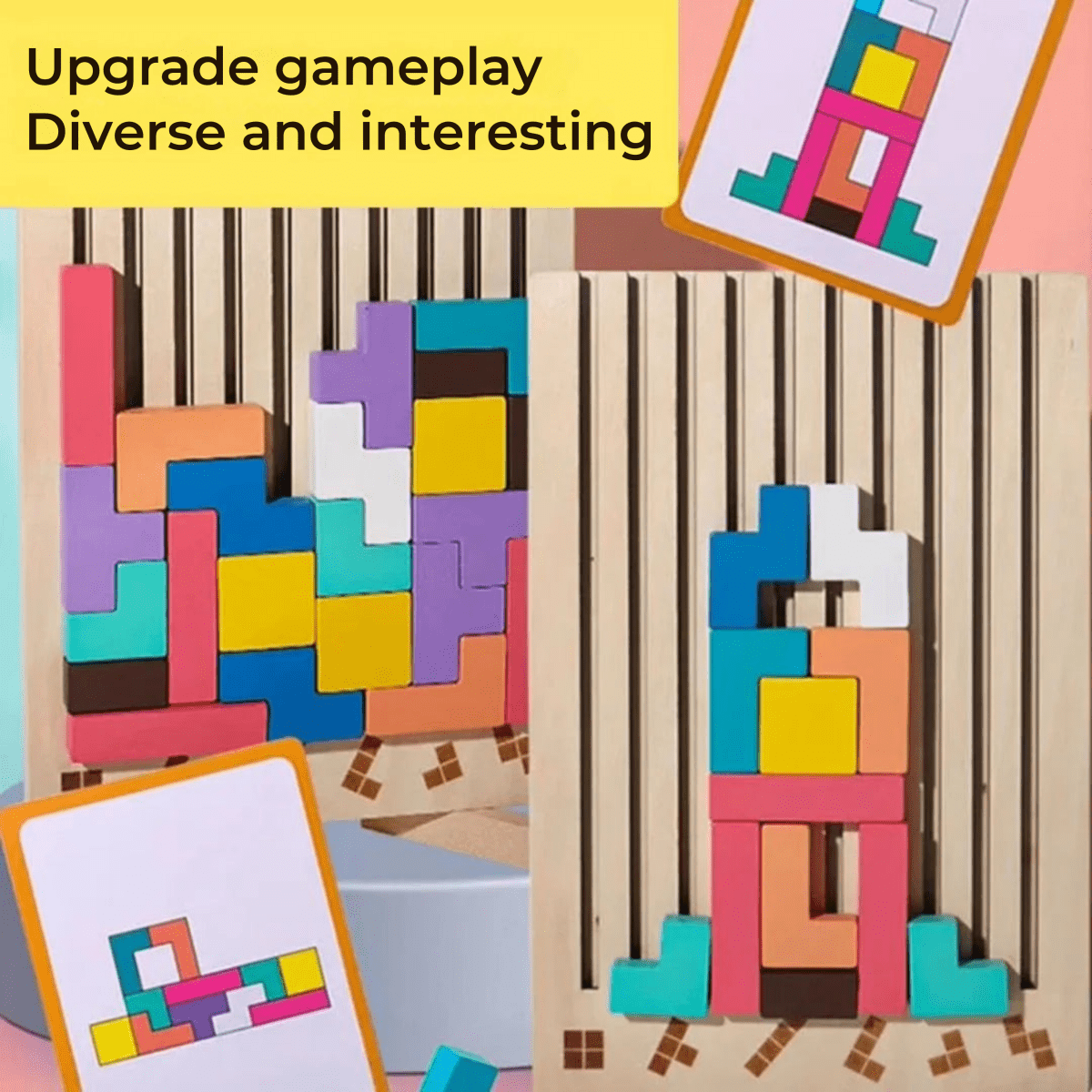Kinderen Houten Tetris Spel Montessori Ontwikkeling Speelgoed 2