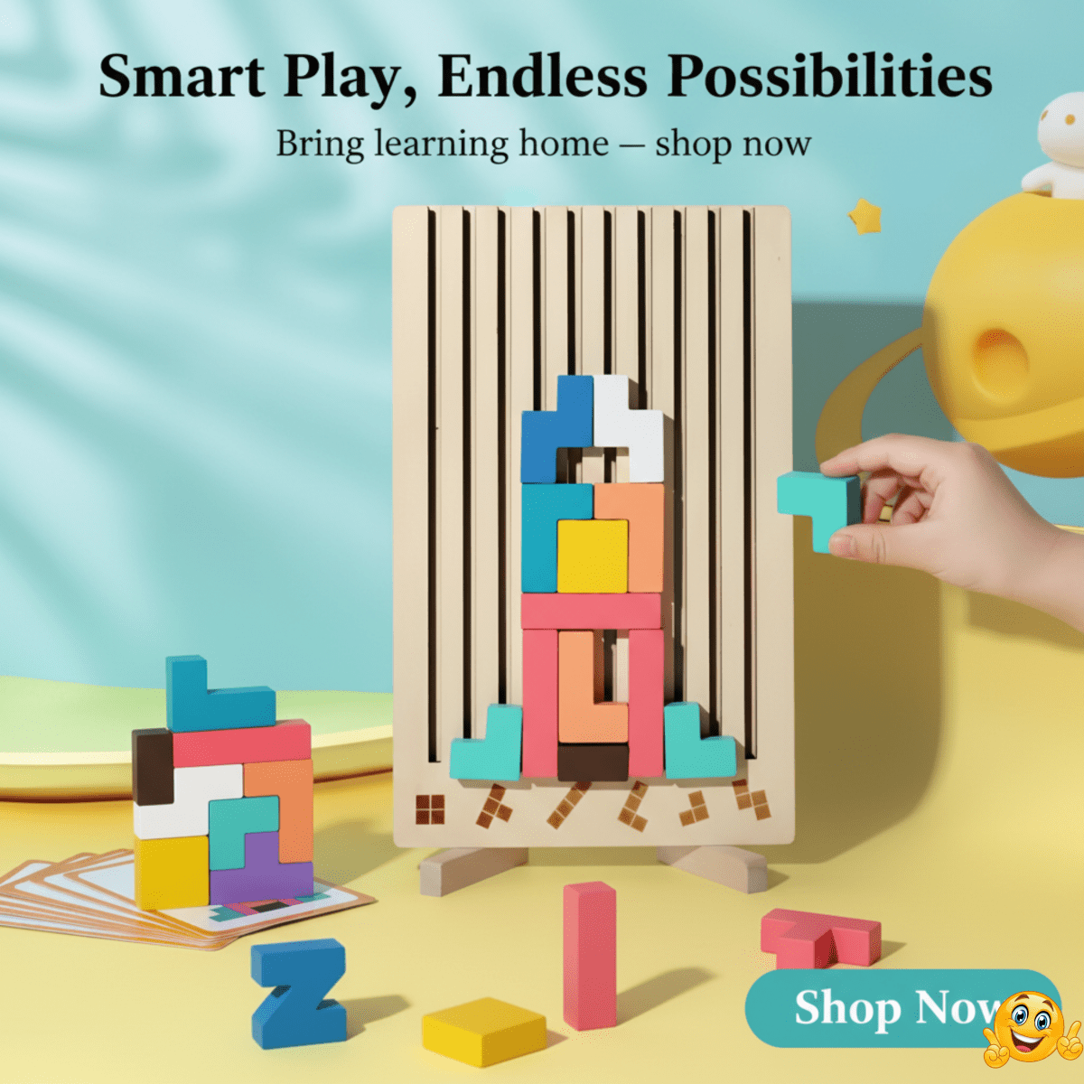 Kinderen Houten Tetris Spel Montessori Ontwikkeling Speelgoed 4