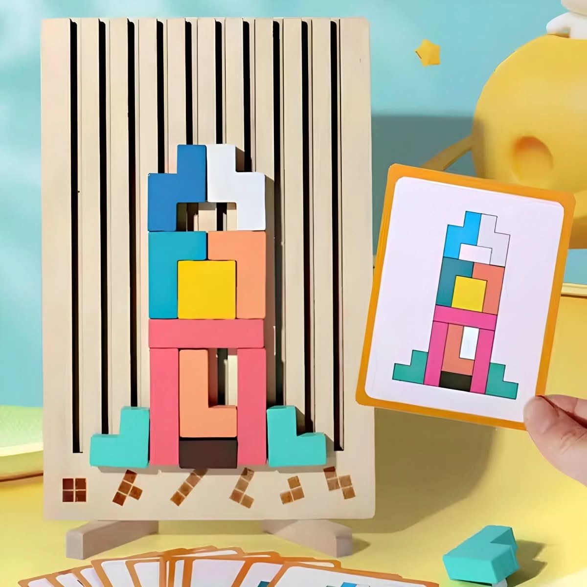 Kinderen Houten Tetris Spel Montessori Ontwikkeling Speelgoed 6