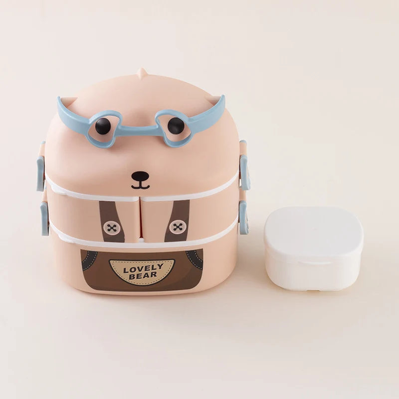 Kinderen Lunchbox Draagbaar Met Dierenprint 0