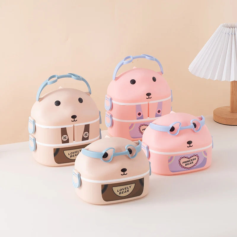 Kinderen Lunchbox Draagbaar Met Dierenprint 1