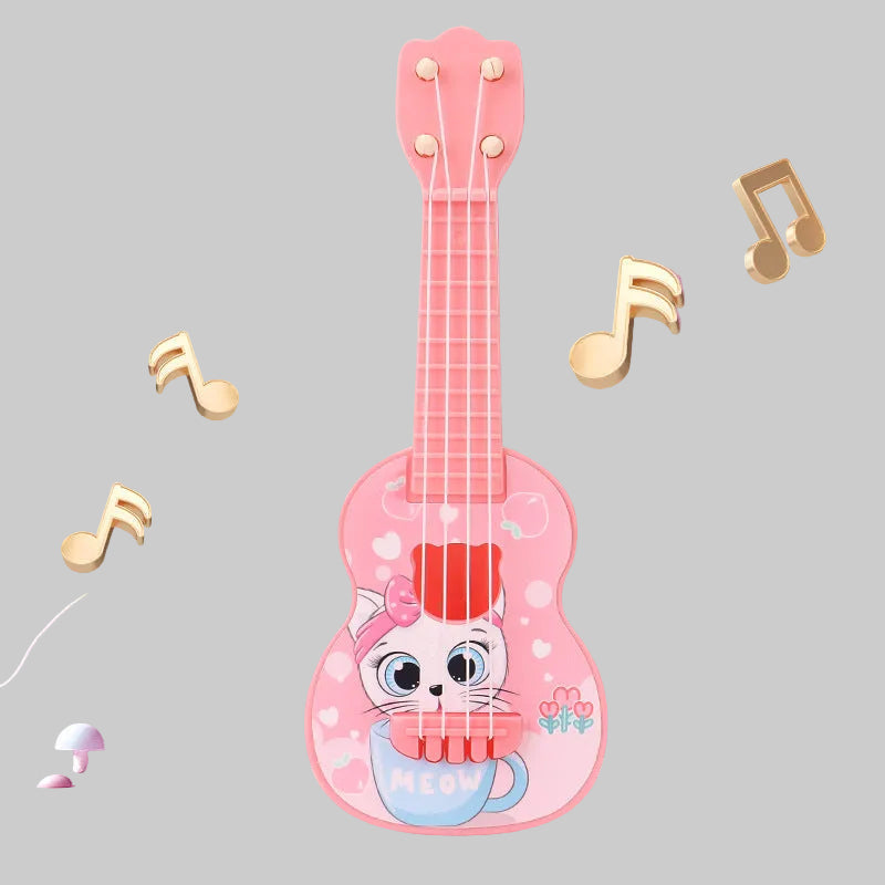 Kinderen Ukelele Speels Kattenthema Muziekinstrument 0