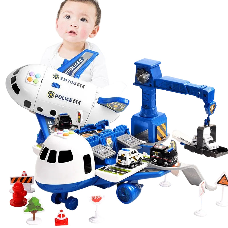 Kinderen's 3-in-1 Vliegtuigspeelset met Politie, Bouw en Brandweer Thema 3
