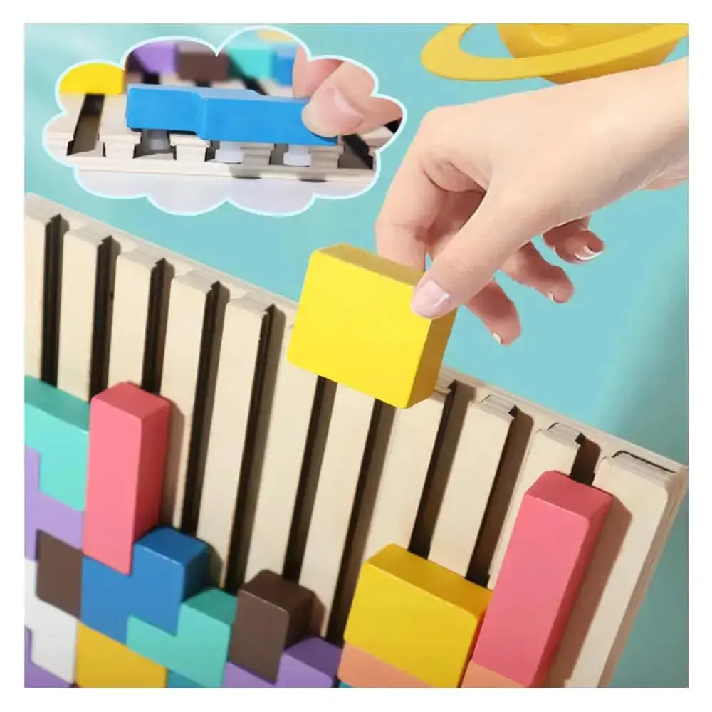 Kinderen's Houten Stapel Puzzel Spel Montessori 2