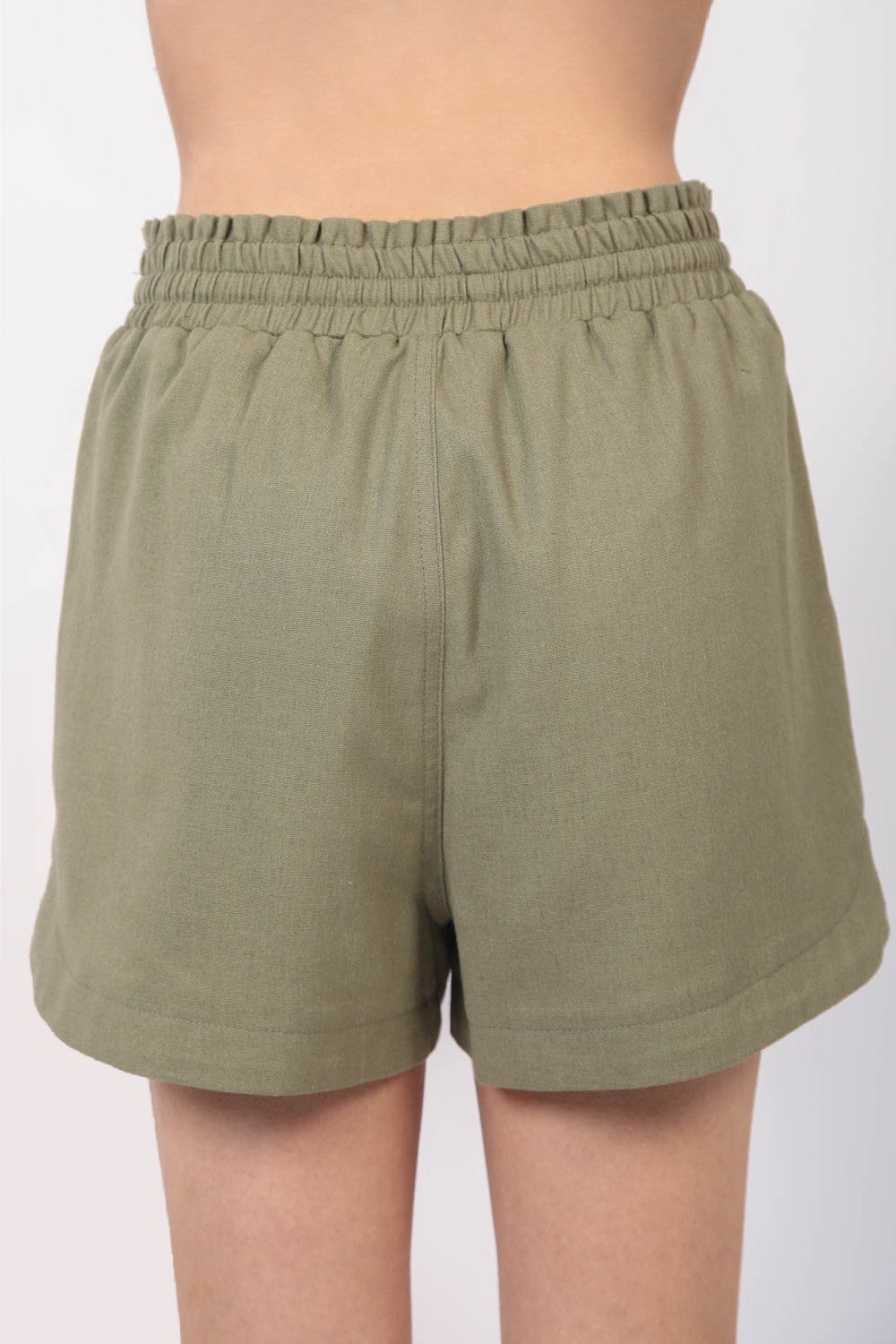 Korte Broek voor Dames met Elastische Taille en Touwtjesluiting van Linnen 1