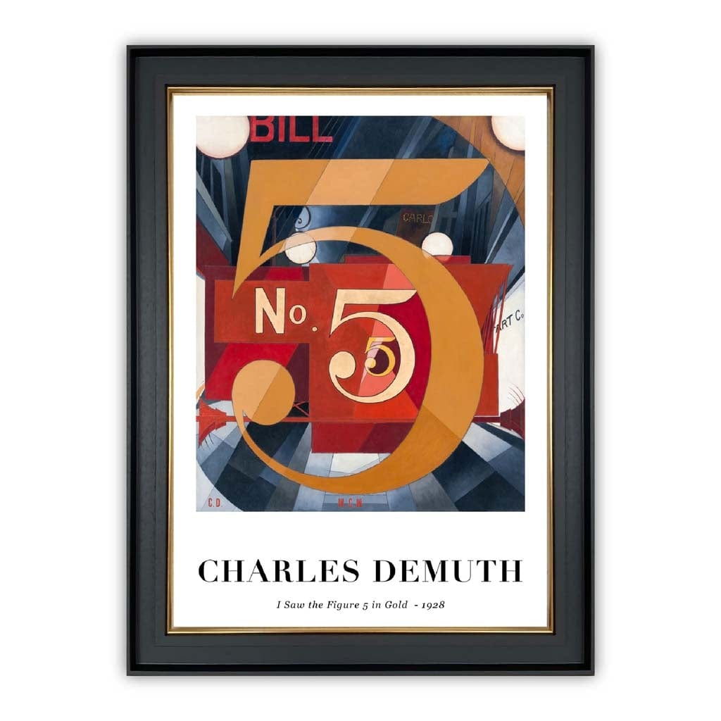 Kunstprint Charles Demuth - Cijfer 5 in Goud 0