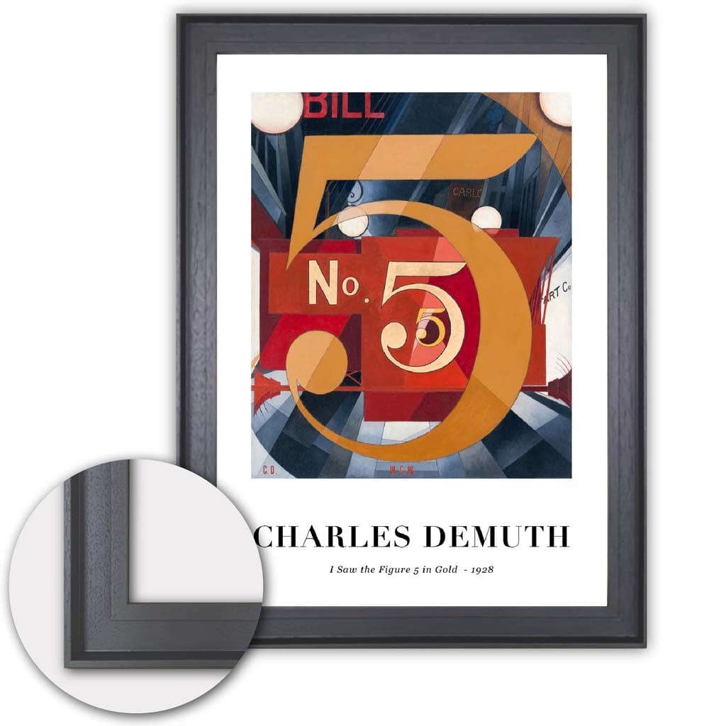 Kunstprint Charles Demuth - Cijfer 5 in Goud 4