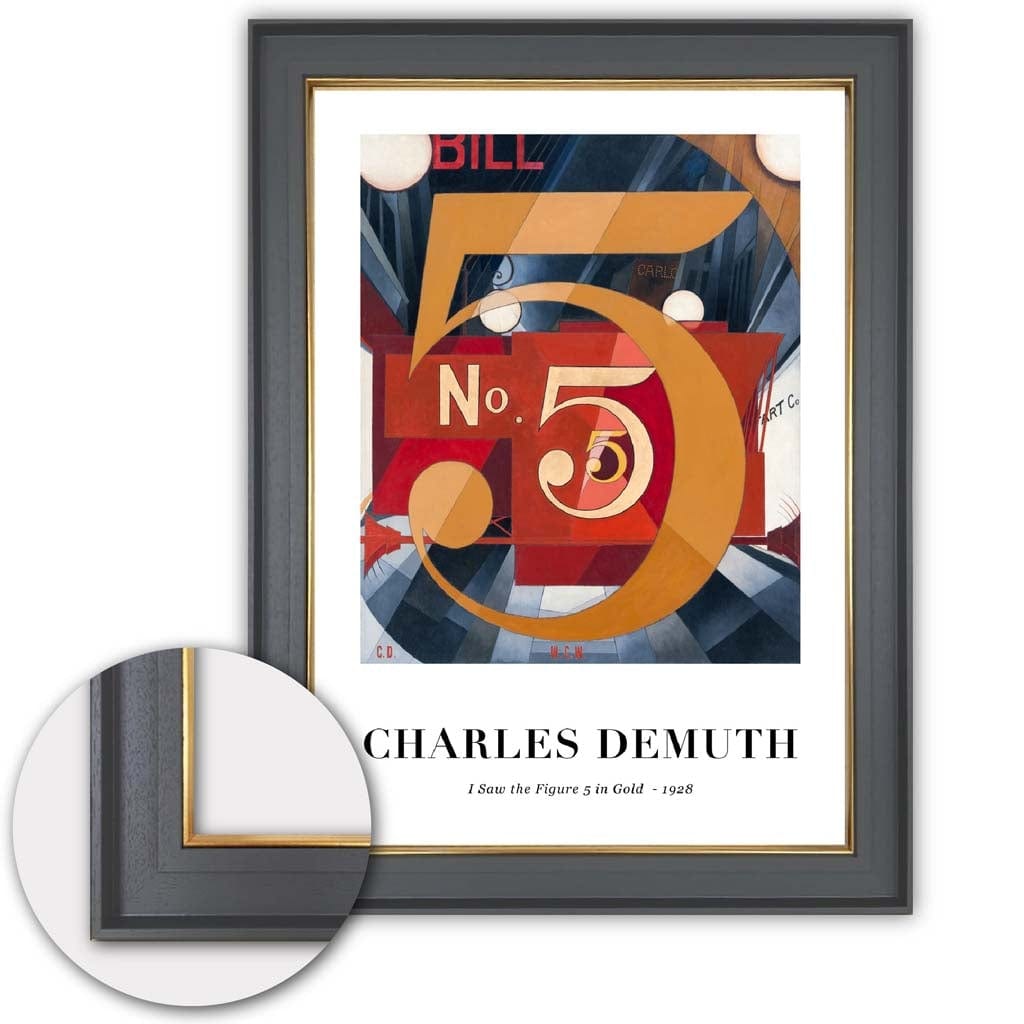Kunstprint Charles Demuth - Cijfer 5 in Goud 6