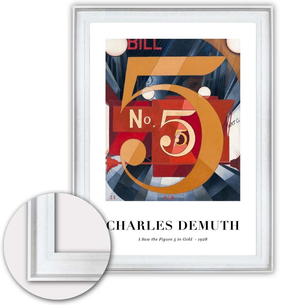 Kunstprint Charles Demuth - Cijfer 5 in Goud 7