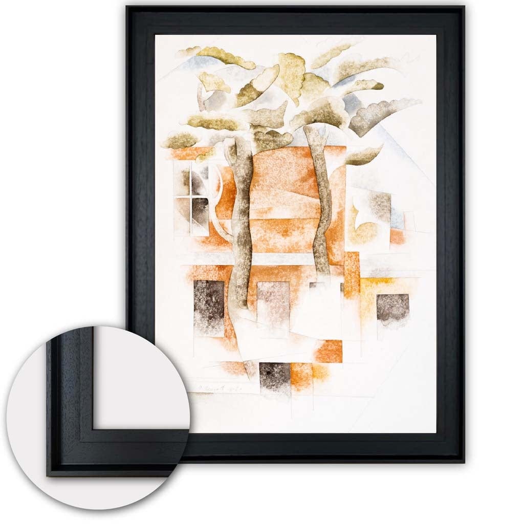 Kunstprint Huizen Gezien Door Bomen 1