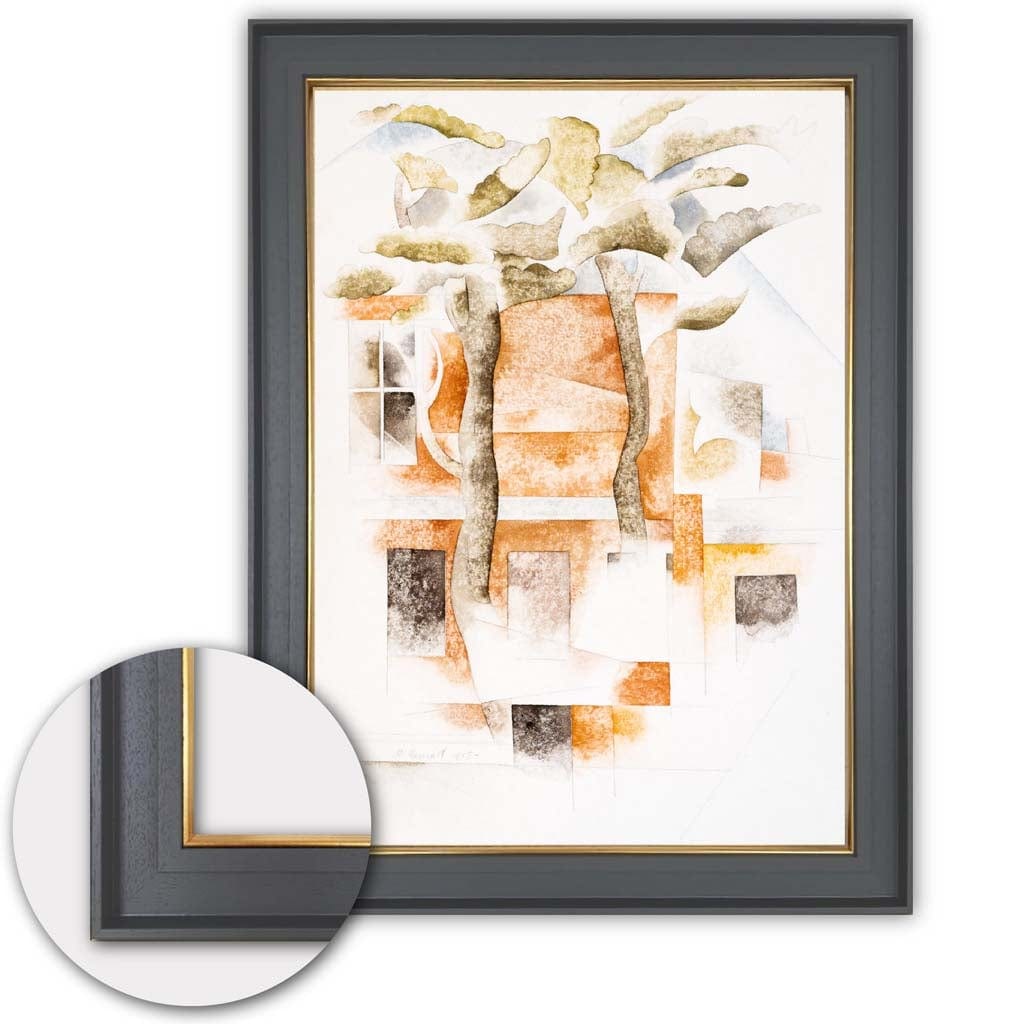 Kunstprint Huizen Gezien Door Bomen 6