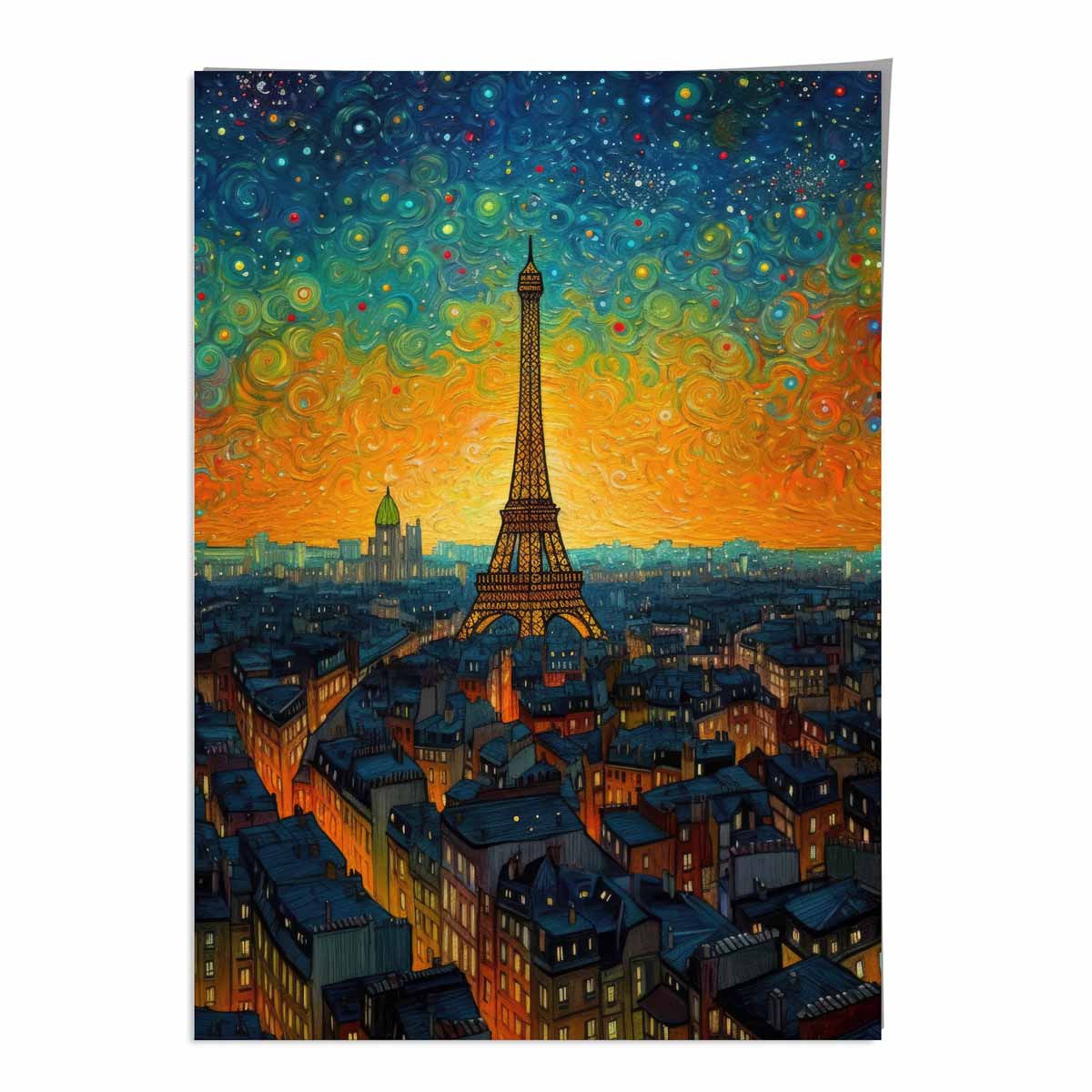Kunstprint Parijs bij Zonsondergang Voor Wanddecoratie 0