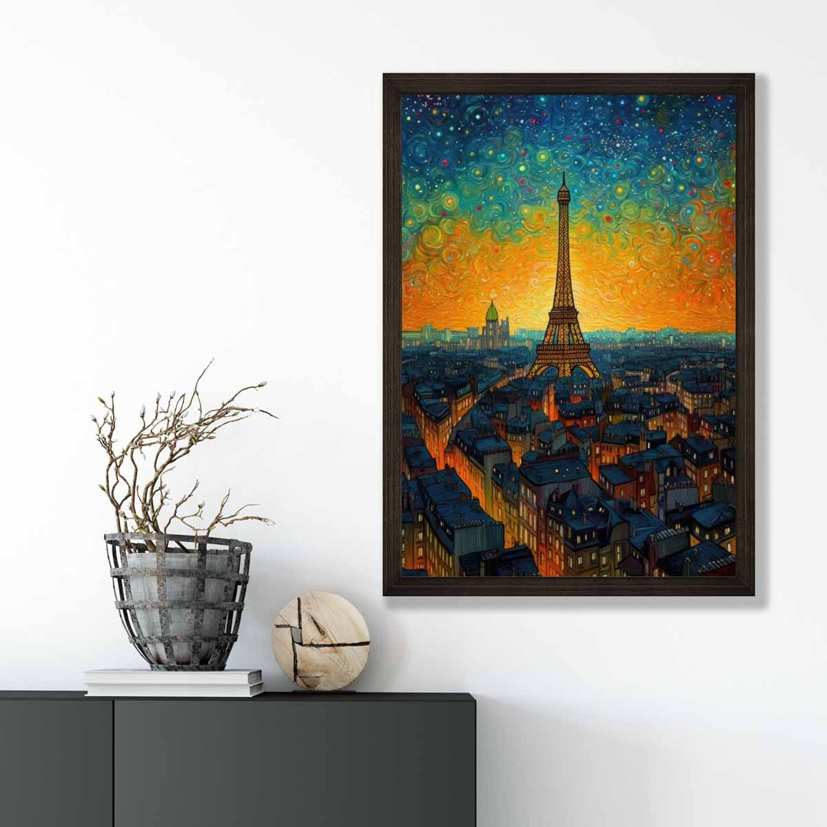 Kunstprint Parijs bij Zonsondergang Voor Wanddecoratie 3