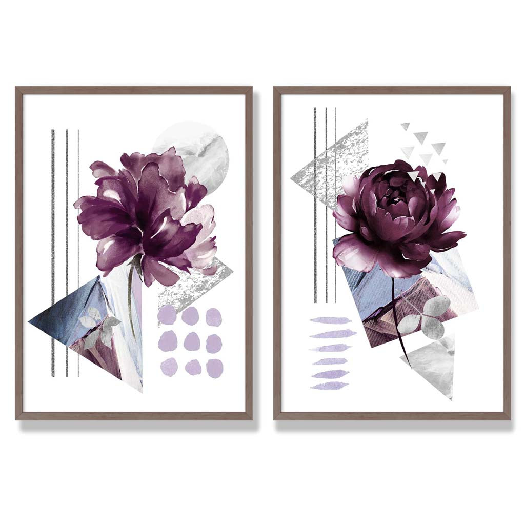 Kunstprints Set van 2 Bloemen Motief Modern Decor 7