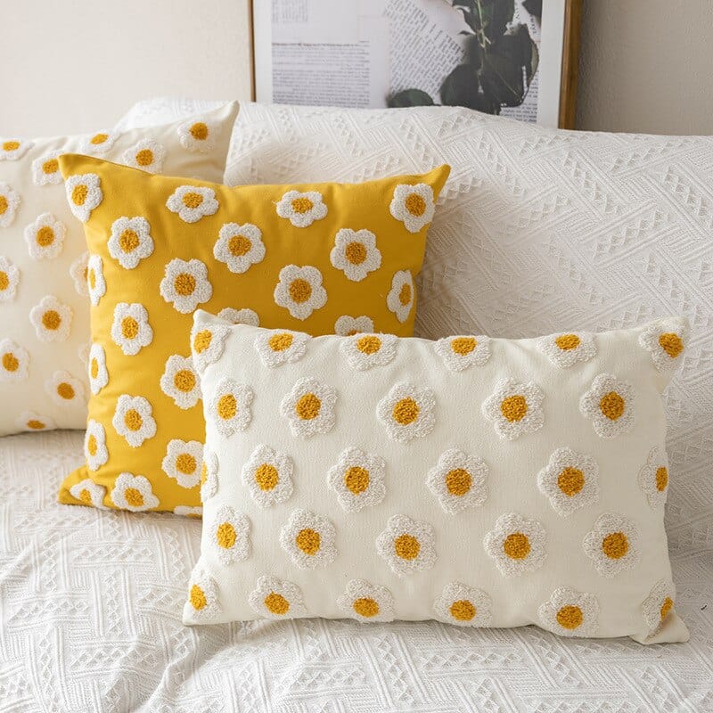 Kussenhoes Boho Stijl met Daisy Motief 1